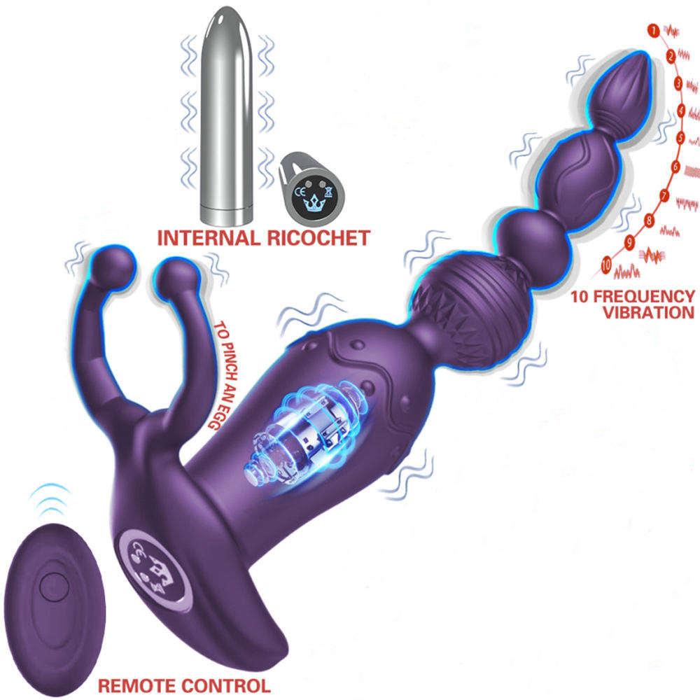 Wireless Remote Led Light Anal Vibrator Sex Toy Anal Plug Butt Plug