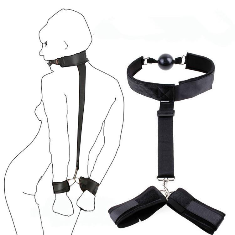 Black -BDSM Neck Bondage Restraint Bondage Fetish Slave