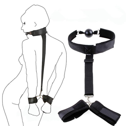 Black -BDSM Neck Bondage Restraint Bondage Fetish Slave