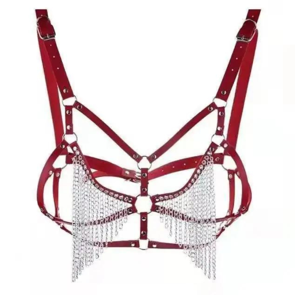 Leather chain belt lingerie