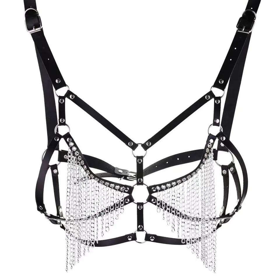 Leather chain belt lingerie