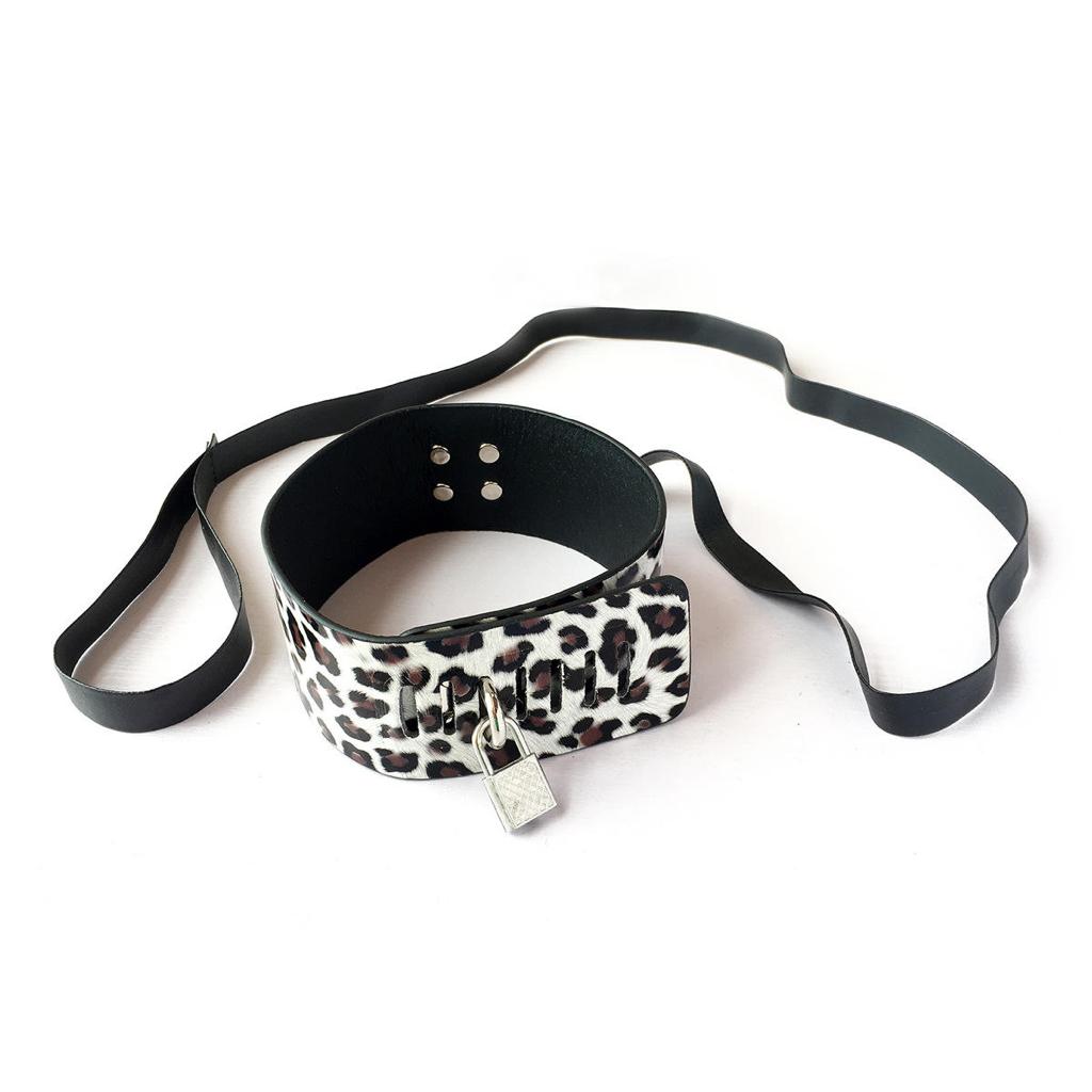 Leopard Gold|Silver 10 -piece set of Leather Belt Lock Binding Kitten Play Set